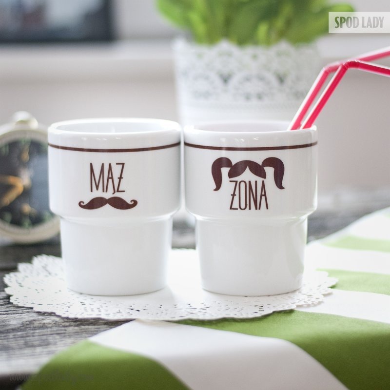 Zestaw kubk�w barowych dla �ony i m�a. Upominek na �lub.