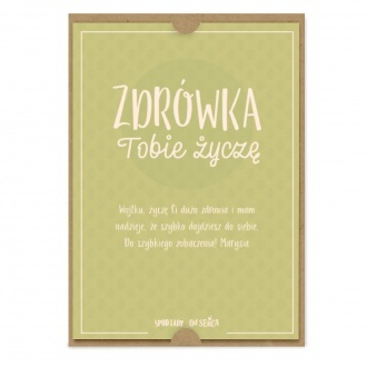 Kartka z dedykacj� "Zdr�wka �ycz�"