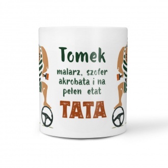 Kubek z imieniem "Tata akrobata"