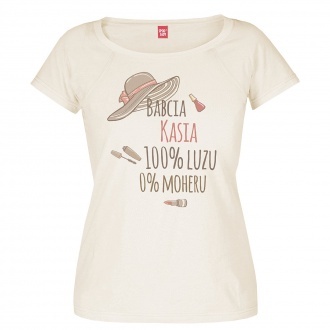 Personalizowana koszulka damska "Babcia - 0% moheru" 