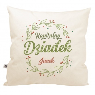 Poduszka z imieniem "Kapitalny dziadek"