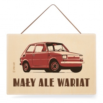 Tabliczka drewniana "Ma�y, ale wariat" 