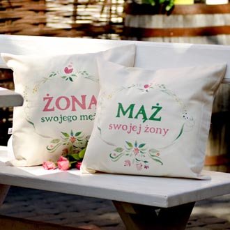 Zestaw poduszek "M�� �ony / �ona m�a"