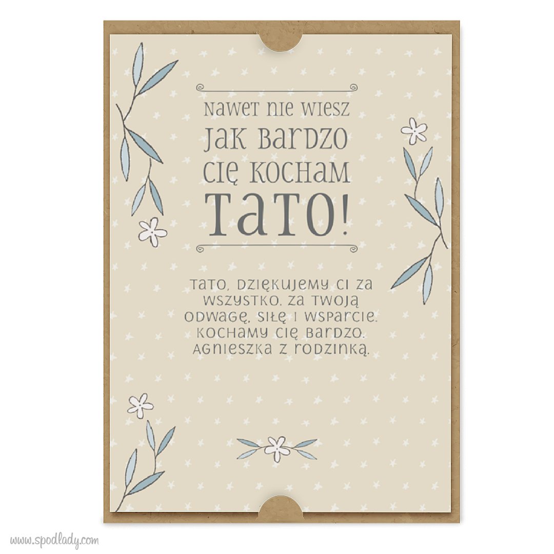 Kartka dla Taty "Nawet nie wiesz..." - prezent na Dzień Ojca od dziecka