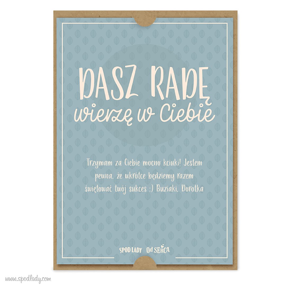 Kartka z dedykacj "Dasz rad"