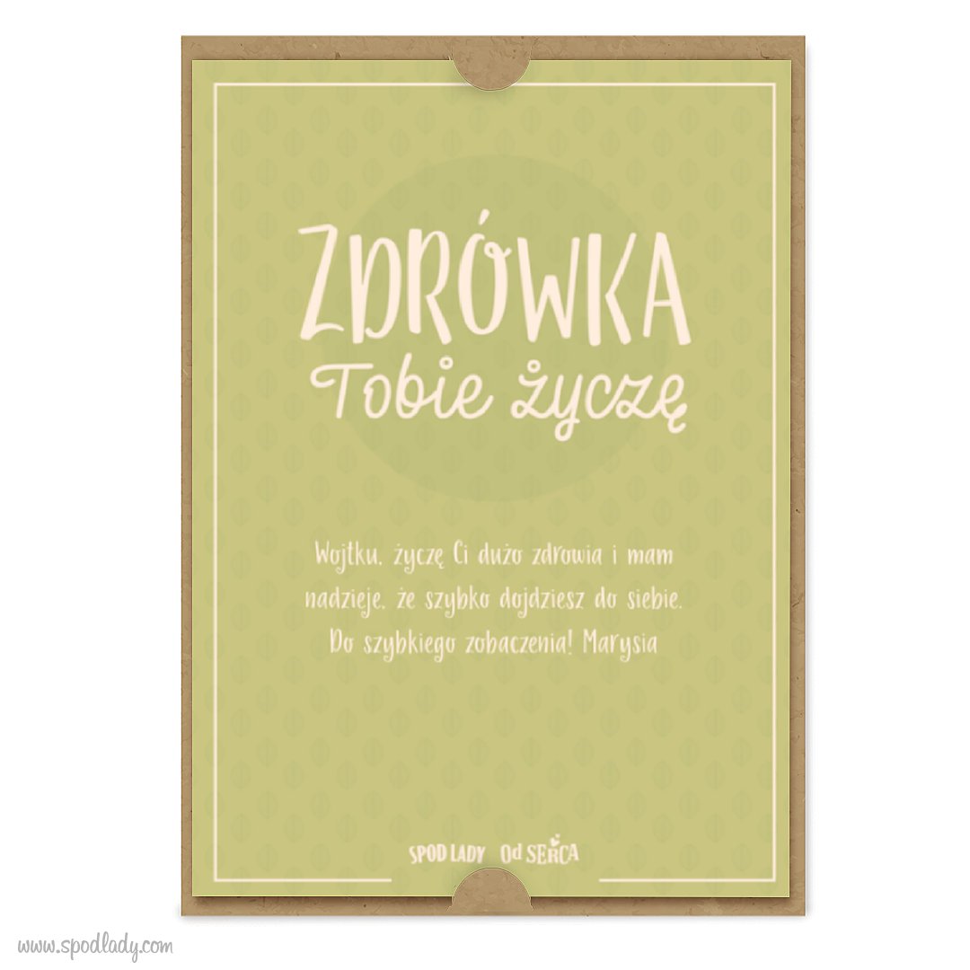 Kartka z dedykacj "Zdrwka ycz"