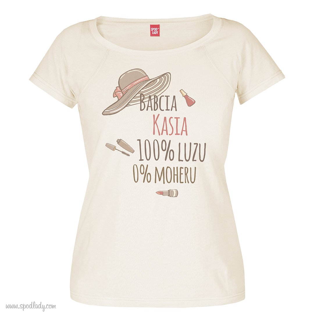 Personalizowana koszulka damska "Babcia - 0% moheru"