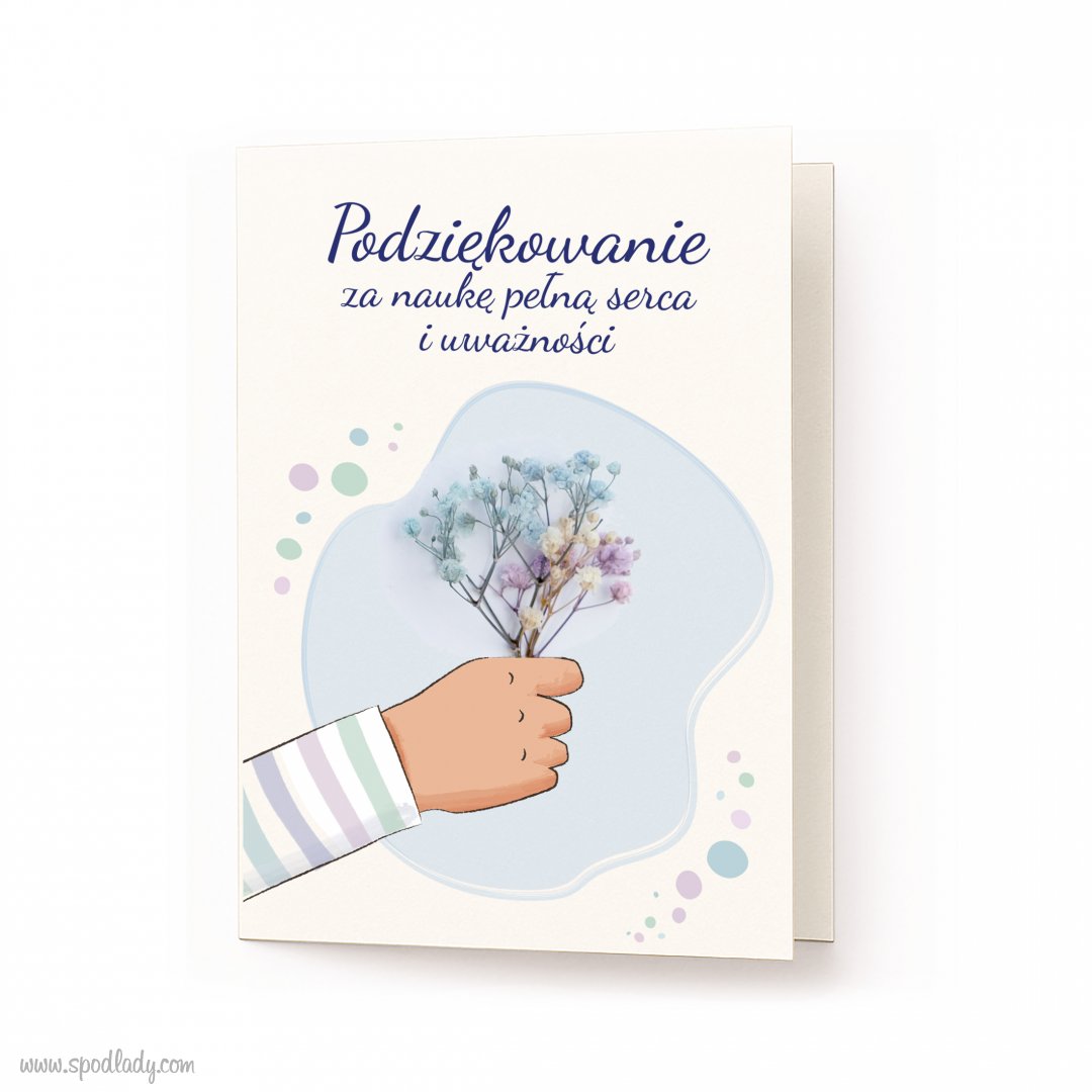 Kartka z naturaln� gips�wk� "Podzi�kowanie dla Nauczyciela"