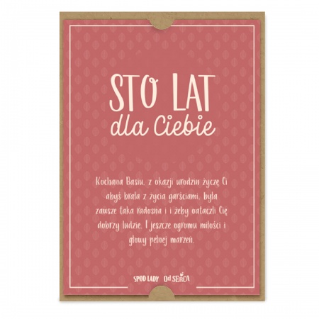 Kartka z dedykacj� "Sto lat"