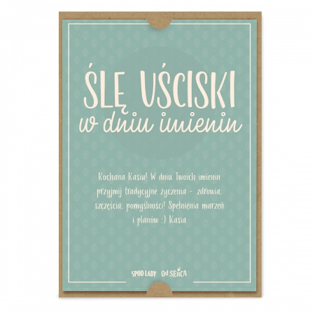 Kartka z dedykacj� "U�ciski w dniu imienin"