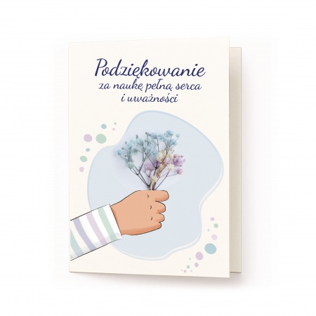 Kartka z naturaln� gips�wk� "Podzi�kowanie dla Nauczyciela"