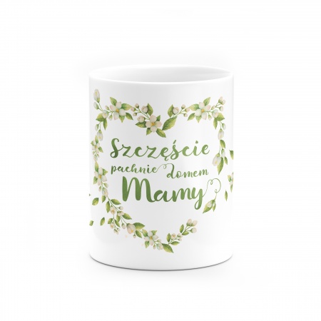 Kubek "Szcz�cie pachnie domem mamy"