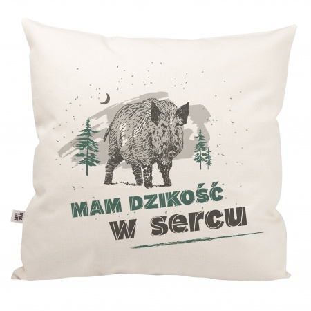 Poduszka " Mam dziko�� w sercu" z dzikiem