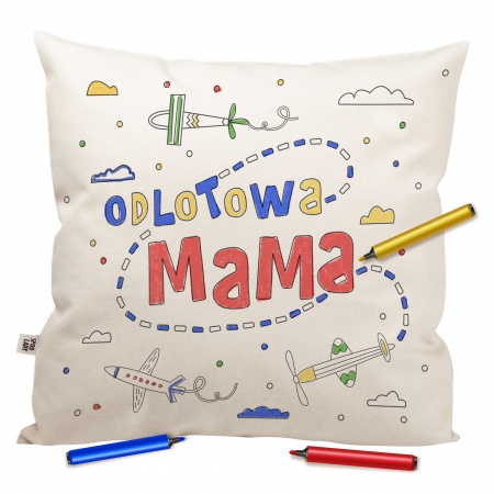 Poduszka "Odlotowa mama" do kolorowania