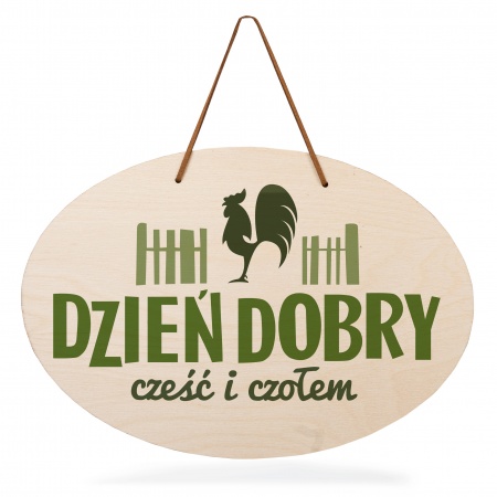 Tabliczka drewniana "Dzie� dobry"