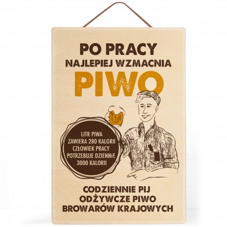 Tabliczka drewniana "Od�ywcze piwo" 