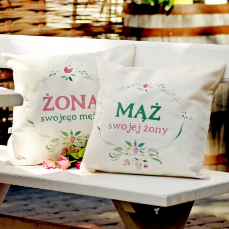 Zestaw poduszek "M�� �ony / �ona m�a"